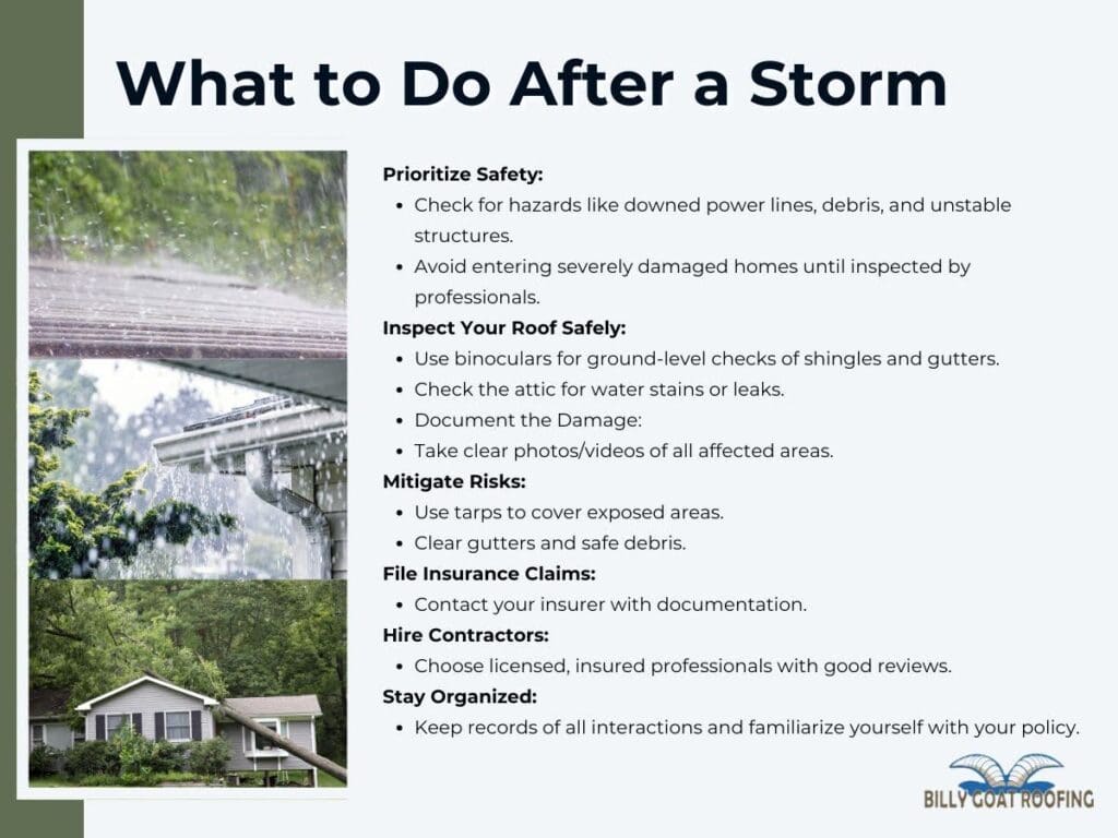 what to do after a storm: steps to check you roof for storm damage